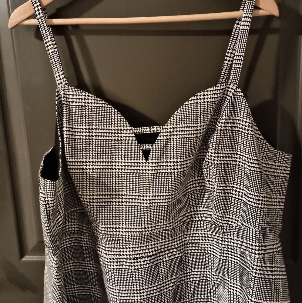 TORRID Black and White Plaid Sleeveless Top NWOT